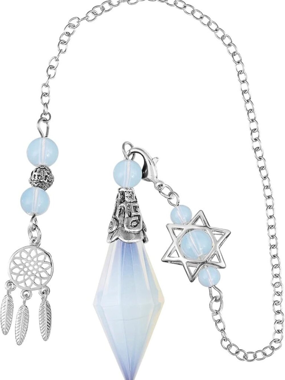 Reiki Healing Crystal Pendulum | Star of David Dowsing Tool for Chakra Balancing